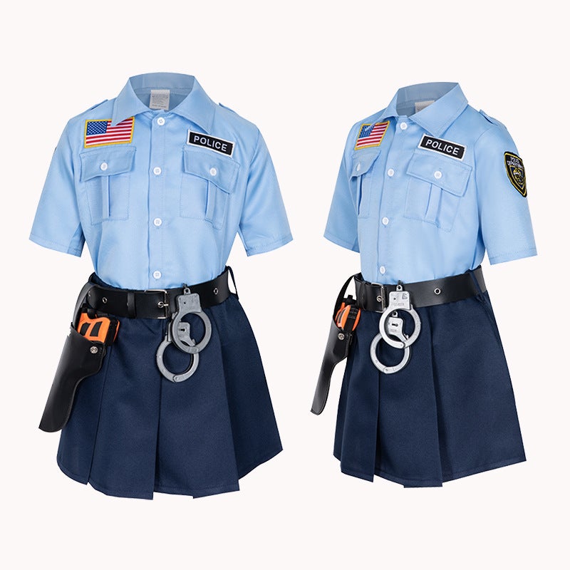 Children'S June 1 Police Uniform Police Officer Uniform Toy Suit Police Uniform Role Playing Traffic Police Performance Uniform - Image 3